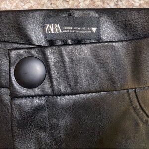 ZARA STRAIGHT LEG FAUX LEATHER PANTS